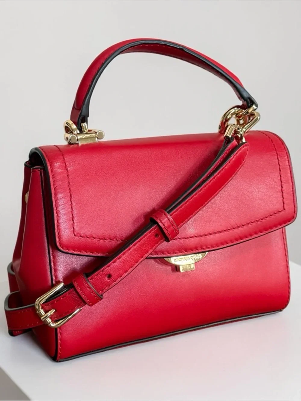 Authentic Michael Kors Red Leather Top-Handle Crossbody Bag! - Picture 4 of 14